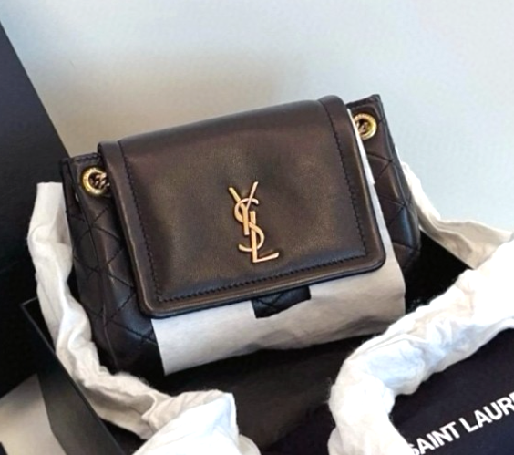 YSL Saint Laurent Mini Nolita Diamond Chain Strap Crossbody Bag Brand New