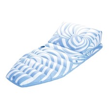 Blue Twist Sun Lounger Pool Float, 65'' Long w/ Ergonomic Backrest