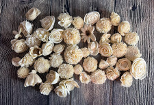 Set of 50 Assorted DIY Sola Wood Flowers