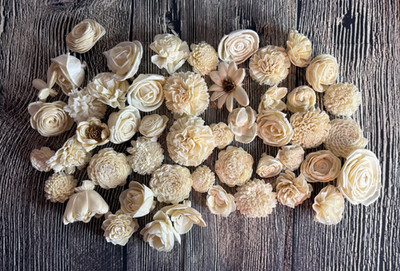 Set of 50 Assorted DIY Sola Wood Flowers