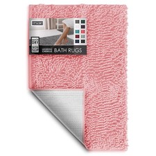 Hearth  Harbor Bathroom Rugs, Chenille Bath 1'5" x 2' Rectangular , Pink
