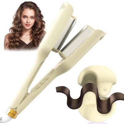 AISEELY 32MM Hair Waver Crimpers 2 Barrel Beach Deep Waver Lockenstab mit 3