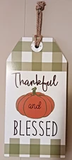 Christmas & Thanksgiving Double Sided Sign 16 x 8" ~ Rope Hanger NICE!