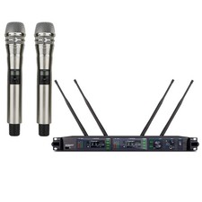 2 KSM8 Silver Wireless Microphone System LED Digital Receiver ADX2 Hand Radio