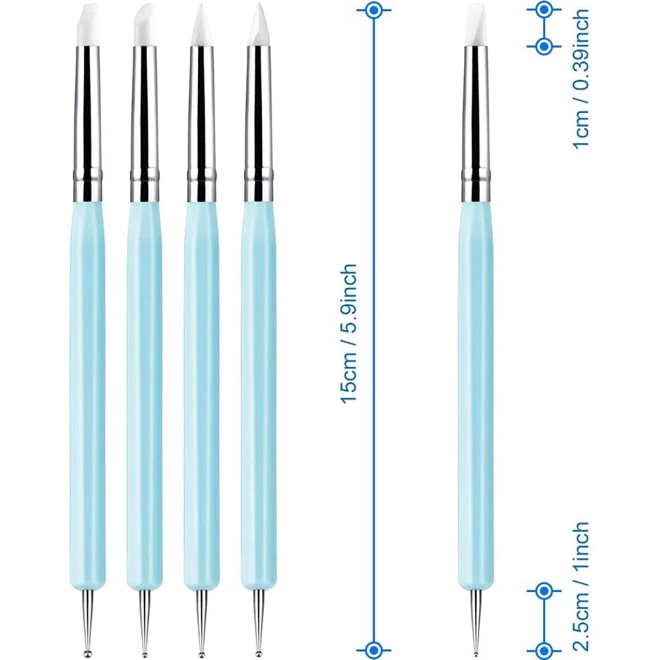 10x Herramientas de escultura de arcilla de goma de silicona Herramienta de punteado para artesanía de cerámica Foto 3 de 4