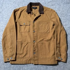 Pacsun Military Jacket Mens S Barn Chore Canvas Tan Brown Corduroy Collar Coat