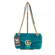 Borsa a tracolla Gucci Marmont Velvet Matelasse velluto turchese OP: 2200 €