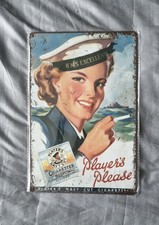 Vintage Worn Look Players Navy Cut Cigarette Tin Sign A4 Size
