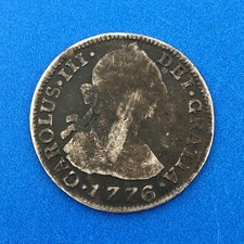 1776 Bolivia Silver 2 Reales Carlos III Potosi Mint JR Colonial Milled Coinage