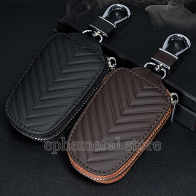 Cuero Estuche De Llavero De Control Remoto Fob protector para llaveros Universal