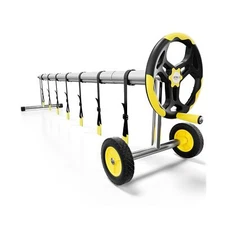 VINGLI 21 Feet Pool Cover Reel Set, Aluminum Solar Swimming Inground Blanket ...