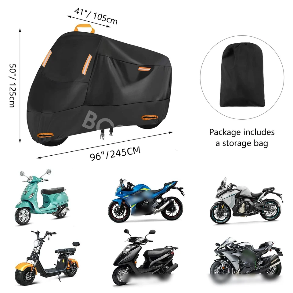 Cubierta impermeable XXL para motocicleta exterior lluvia nieve polvo protección solar Foto 2 de 4