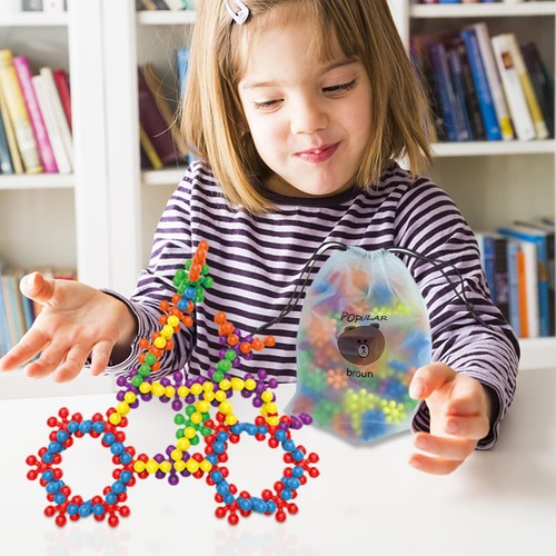 Clip Connect 100 Pc Diameter 1.5" Interlocking Solid Plastic Building Blocks Set - Picture 8 of 9