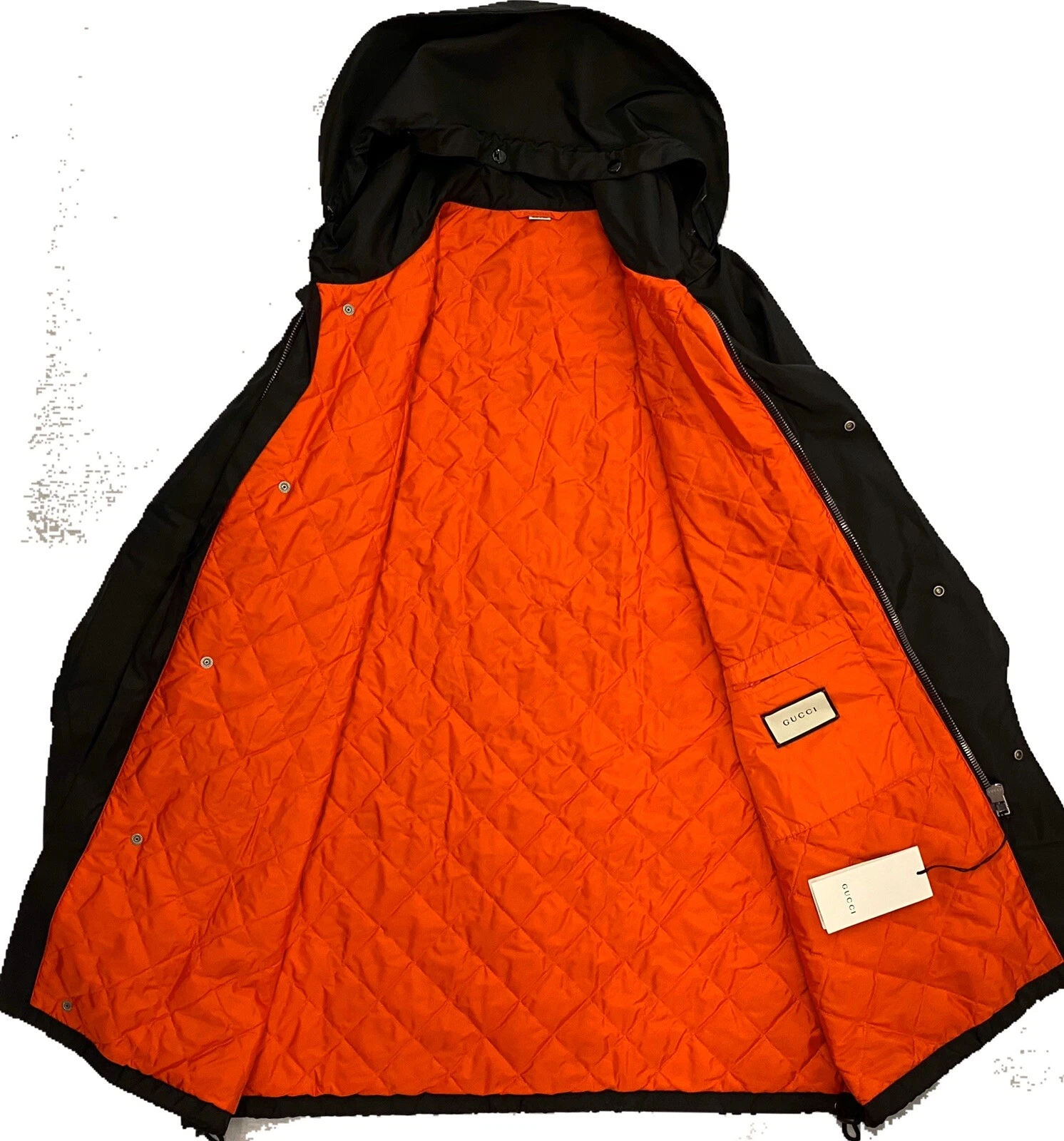 Cappotto nero impermeabile con cappuccio Gucci $3.000 taglia US XXXL EU 56 Made in Italy