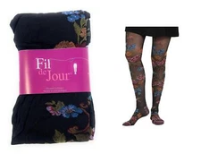 Fil de Jour France Opaque Fashion Tights 30D, FIL0416 Garden, S/M, Made in Italy