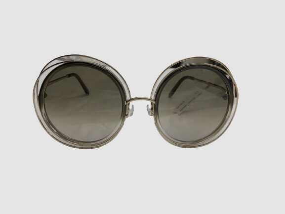 $415 Chloe Women's Gold Carlina Round Oversized Sunglasses 58-23-135