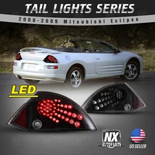 LED Taillights for 00-05 Mitsubishi Eclipse Brake Light Black Housing Clear Lens