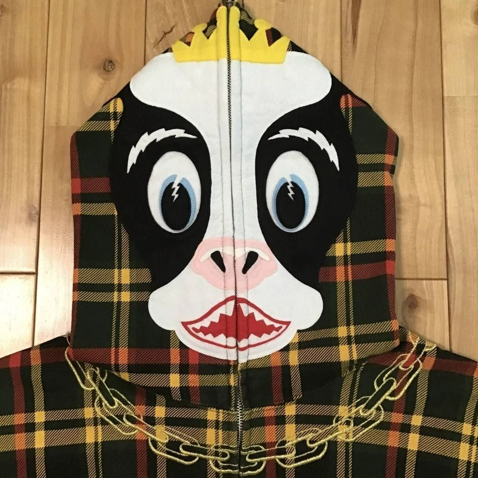 BAPE A Bathing Ape 2008 Holstein COW Isetan Limited Check Full Zip Hoodie Size L - Image 3 of 4