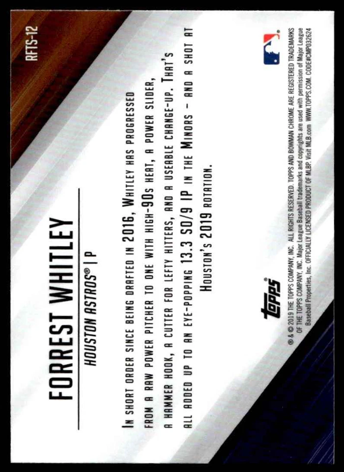 2019 Bowman Ready for the Show Forrest Whitley Houston Astros #RFTS-12 - Image 2 of 2