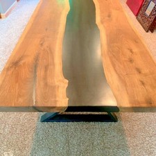 Epoxidharz Esstischplatte Akazienholz Tisch Wohndeko Live Edge Tisch