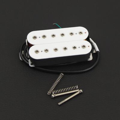 FLEOR  White Electric Guitar Neck Pickup Humbucker Pickup Ceramic Hex Poles