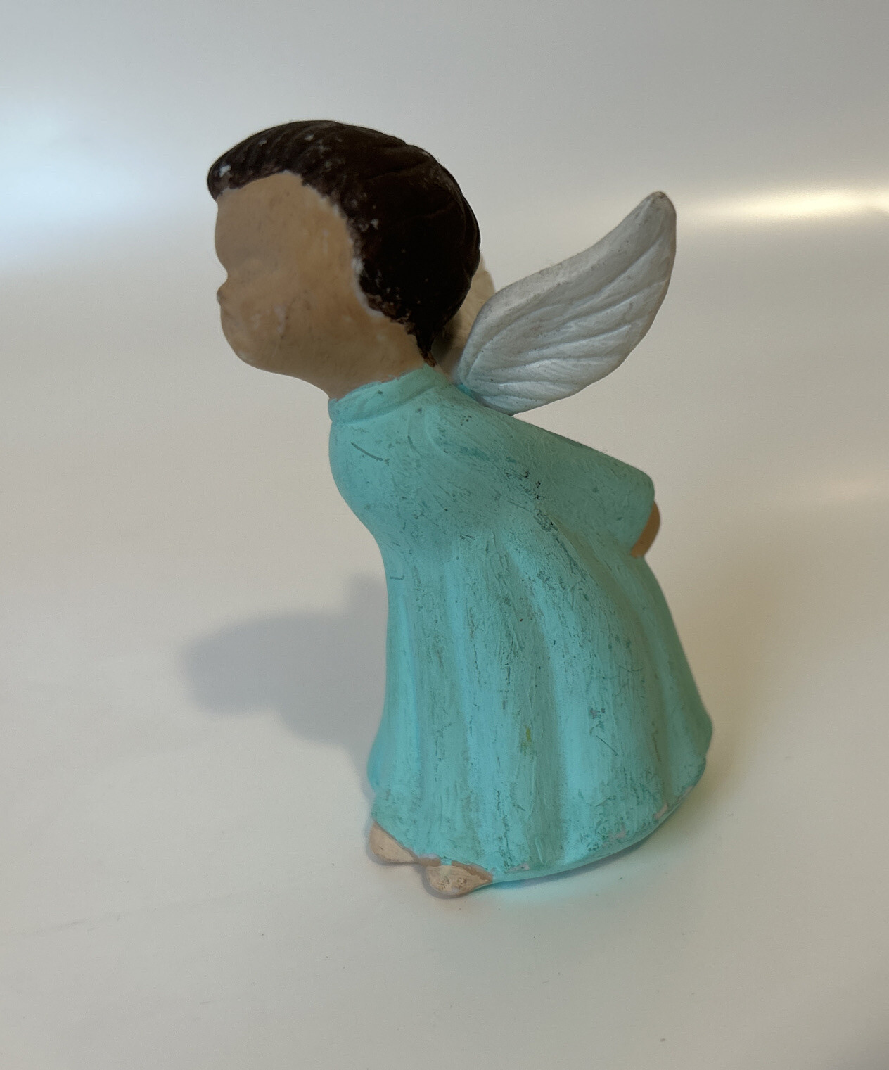 Vintage Japanese Bisque Porcelain Kissing Angel Girl Figurine 3.75 Inch