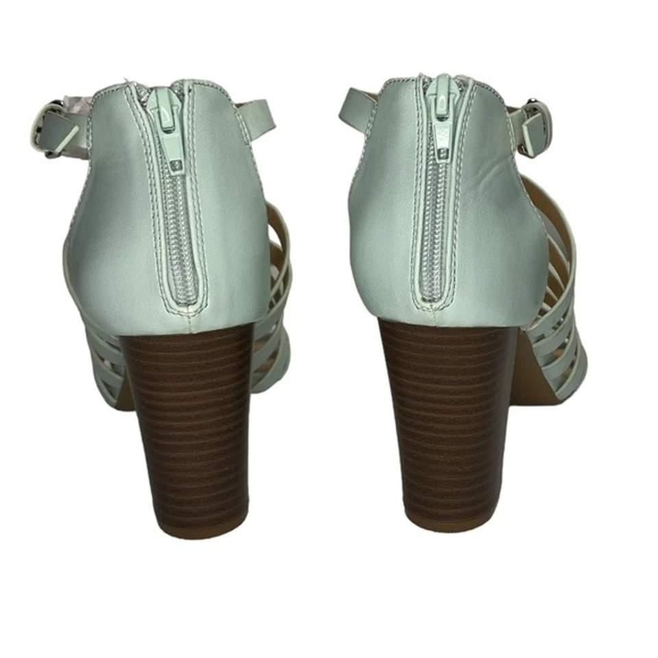 Sandalia de tacón XOXO para mujer verde claro pastel - talla 8,5 Foto 4 de 4