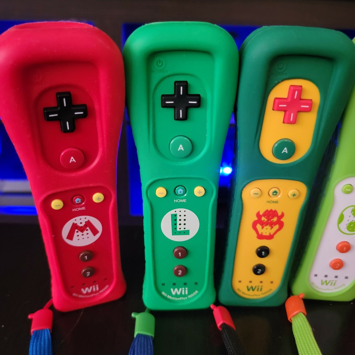 Complete Set of Mario Bros Themed Nintendo Wii Remote Motion Controllers