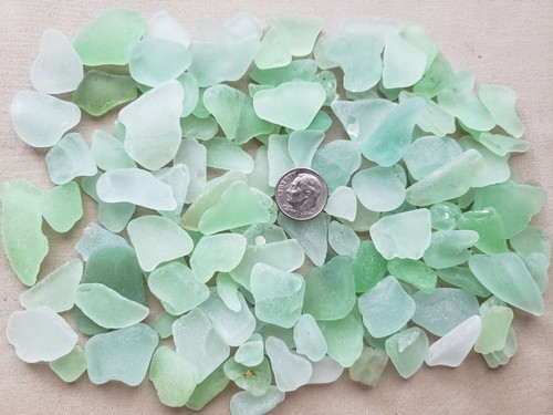 BEACH SEA GLASS SURF TUMBLED SEA FOAM GREEN HALF POUND MOSAIC CRAFT DAMAGE S01 - Picture 8 of 11
