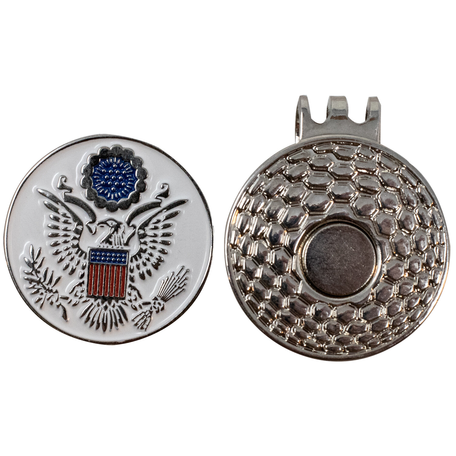 Golf ball marker with magnetic hat clip : Great Seal of the United States