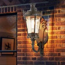 21'' Vintage Antique Crown LED Wall Light Outdoor Waterproof IP65 Sconce Fixture