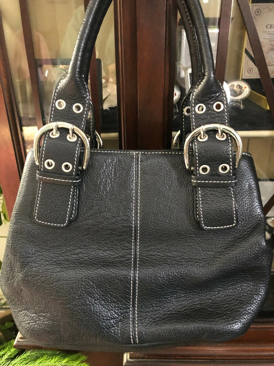 Small Black Leather Tignanello Handbag - Clearance Sale