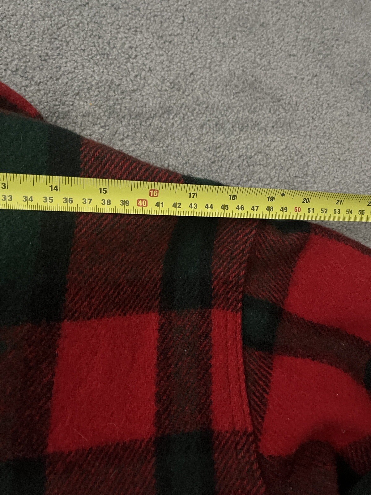 LL Bean Wool Blanket Shirt Jacket Size L 4 Pockets Chunky Plaid