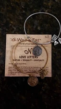 Wind and Fire LOVE LETTERS INITIAL "N" Expandable, Stackable Bangle Bracelet