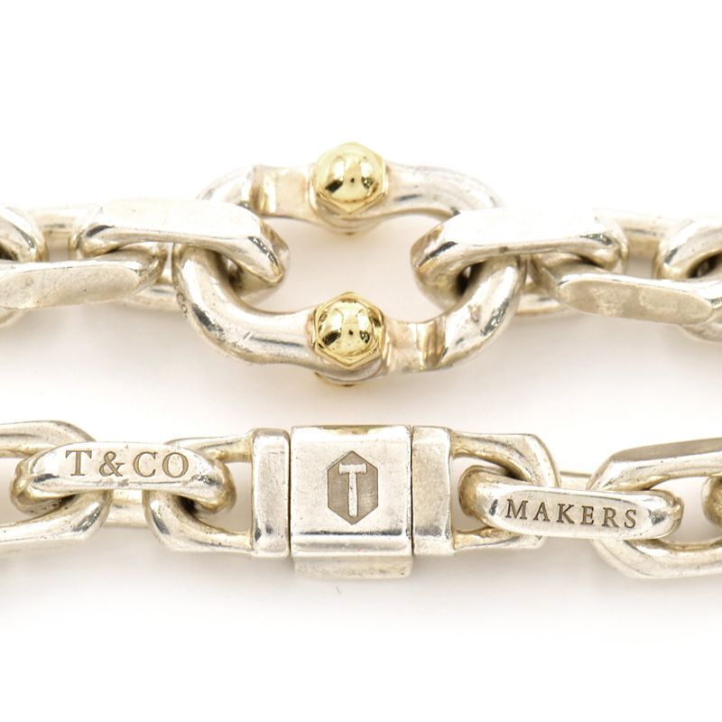 TIFFANY & Co. 1837 Makers Narrow Bracelet Ag925 K18YG TIFFANY & Co. 1837 Makers Narrow Bracelet Ag925 K18YG