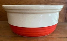 Vintage Mid Century Modern (MCM) Universal Pottery Red & White Large, 8.5“ Bowl