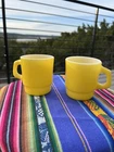 Vintage Anchor Hocking Yellow Stackable Mug Coffee Cup Milk Glass