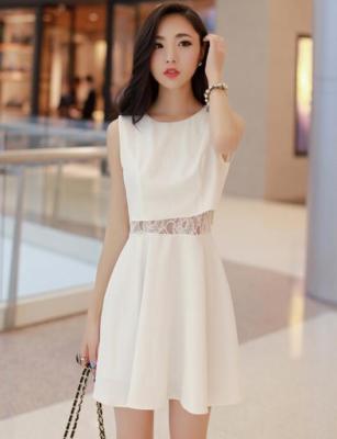 Korean Womens Sweet Mini Lace Splicing Dress Sleeveless Short Skirt Summer Dress | eBay Korean Womens Sweet Mini Lace Splicing Dress Sleeveless Short Skirt Summer Dress | eBay