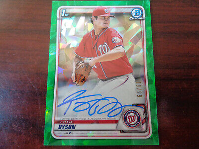 2020 Bowman Chrome Tyler Dyson AUTO GREEN Sapphire #'ed 78 2020 Bowman Chrome Tyler Dyson AUTO GREEN Sapphire #'ed 78