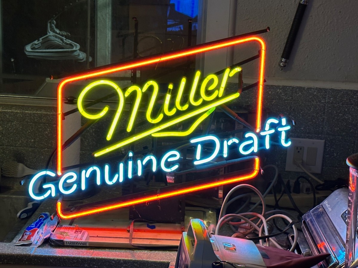 Miller Genuine Draft Beer Vintage Real Tube Neon Sign Miller Genuine Draft Beer Vintage Real Tube Neon Sign