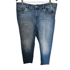 Wit and Wisdom Womens Straight Leg Jeans 16W Blue Mid Rise Stretch Denim