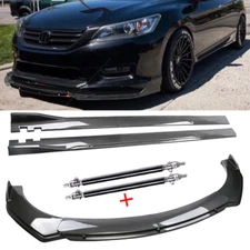 Front Lip Chin Bumper Spoiler Carbon Fiber For Honda Accord 9th 10th Gen Side