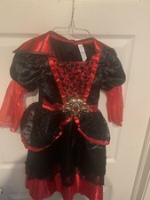 New Gothic Vampiress Vampire Costume Toddler Size 3T-4T Black Red