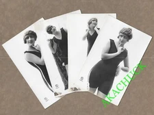 Set of 4 French RPPC Photos BATHING BEAUTY Jazz Age Flapper 1920s PC PARIS