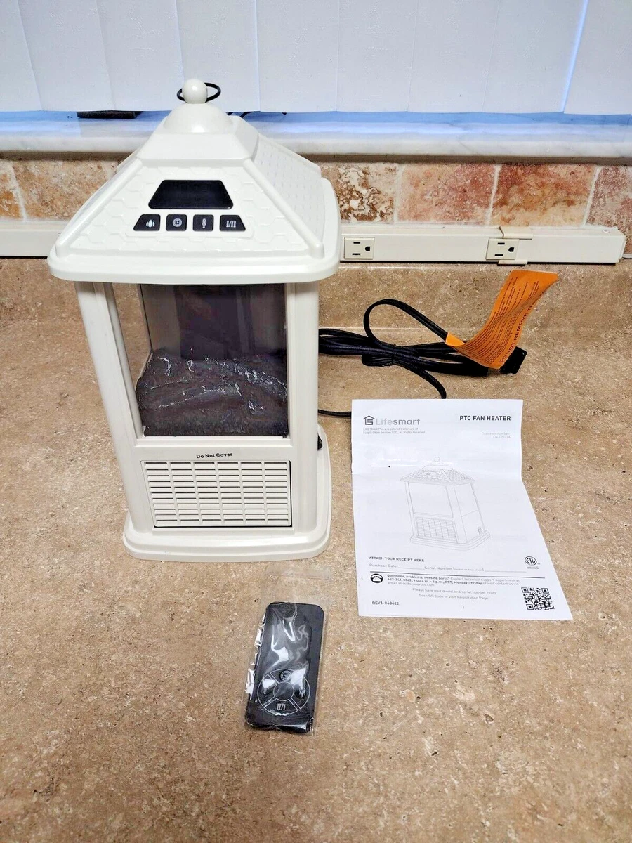 Mini Small iVORY COLOR Indoor Electric Fireplace Lantern Space Heater  ~12u0026#034; High | eBay