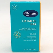 Dermisa Oatmeal Soap Bar Natural Skin Exfoliating & Moisturizing Treatment 3Oz