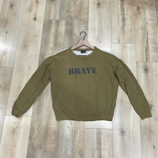 Zara Trafaluc Brave Womens Green Long Sleeve Pullover Sweatshirt Size Small