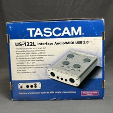 Tascam US-122L USB 2.0 Audio/MIDI interface With Power Cord Instructions NEW