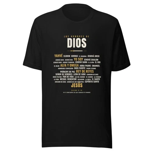 Los Nombres de Dios Camiseta - product listing photo
