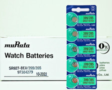Box of 100 Murata 399/395 SR927SW 1.55V 0 Hg Watch Batteries